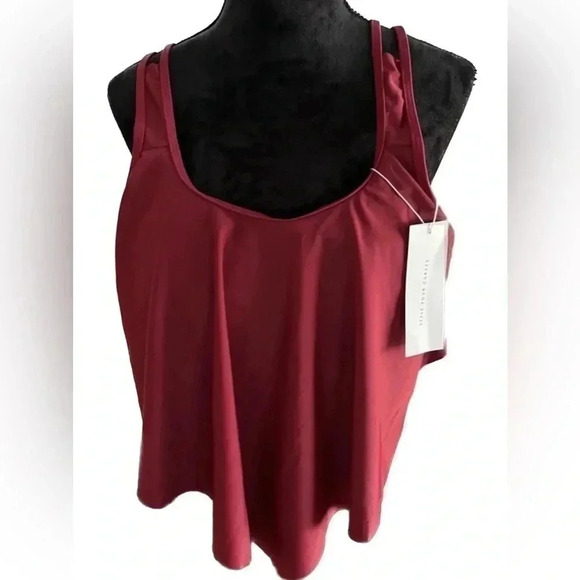🔵NWT Rosegal cranberry tankini- ruffle front sz 16 - Picture 1 of 5